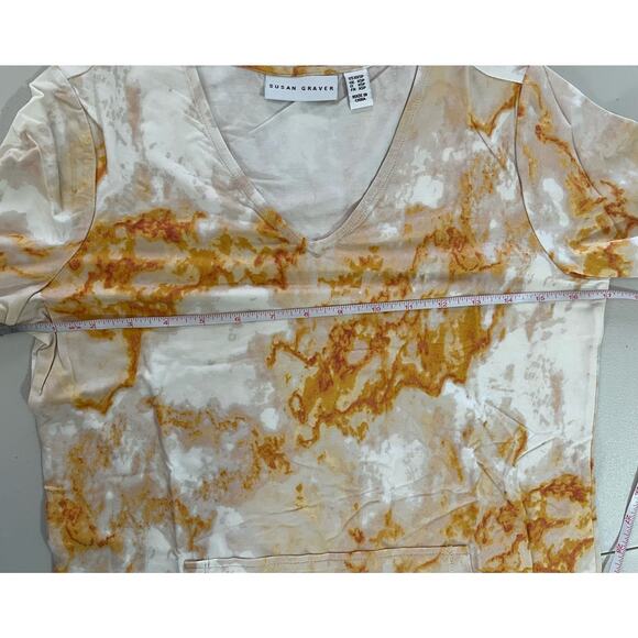 Susan Graver Printed Cool Touch Knit Tunic MANGO NWOT SIZE XXS PETITE - Picture 6 of 7